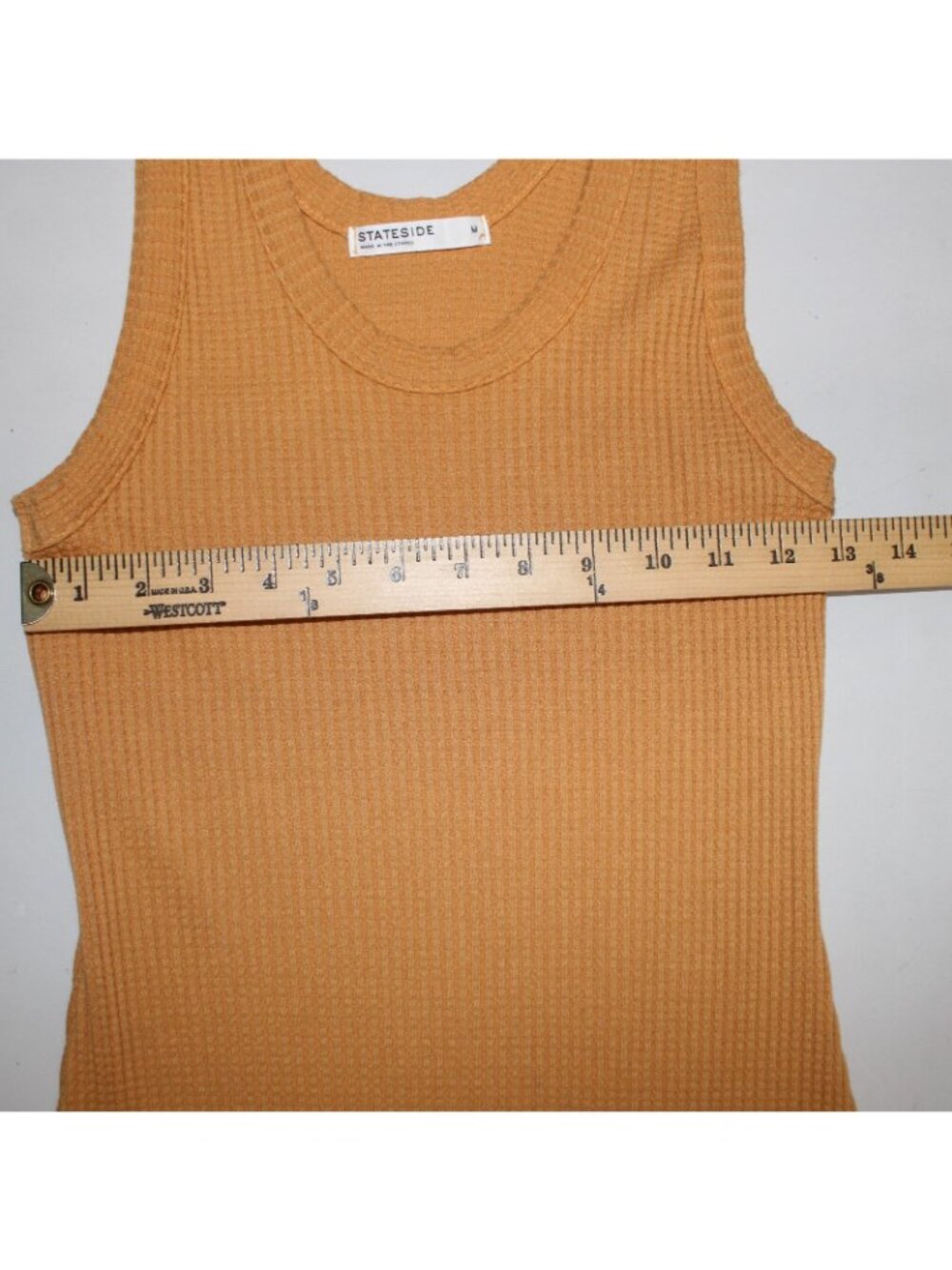 Stateside Dress Sz M Orange Ribbed Long Round Neck Cotton Spandex Dress - Picture 7 of 8